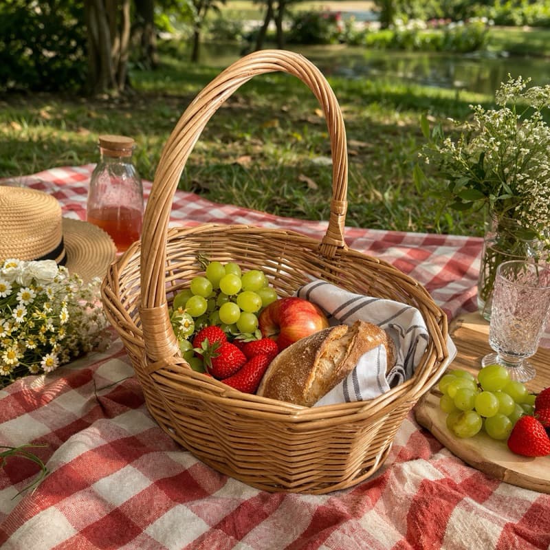 Mini Cesta Oval Com Alça Engomadeira 29x23x30 (Páscoa | Presente | Frutas | Arranjos)