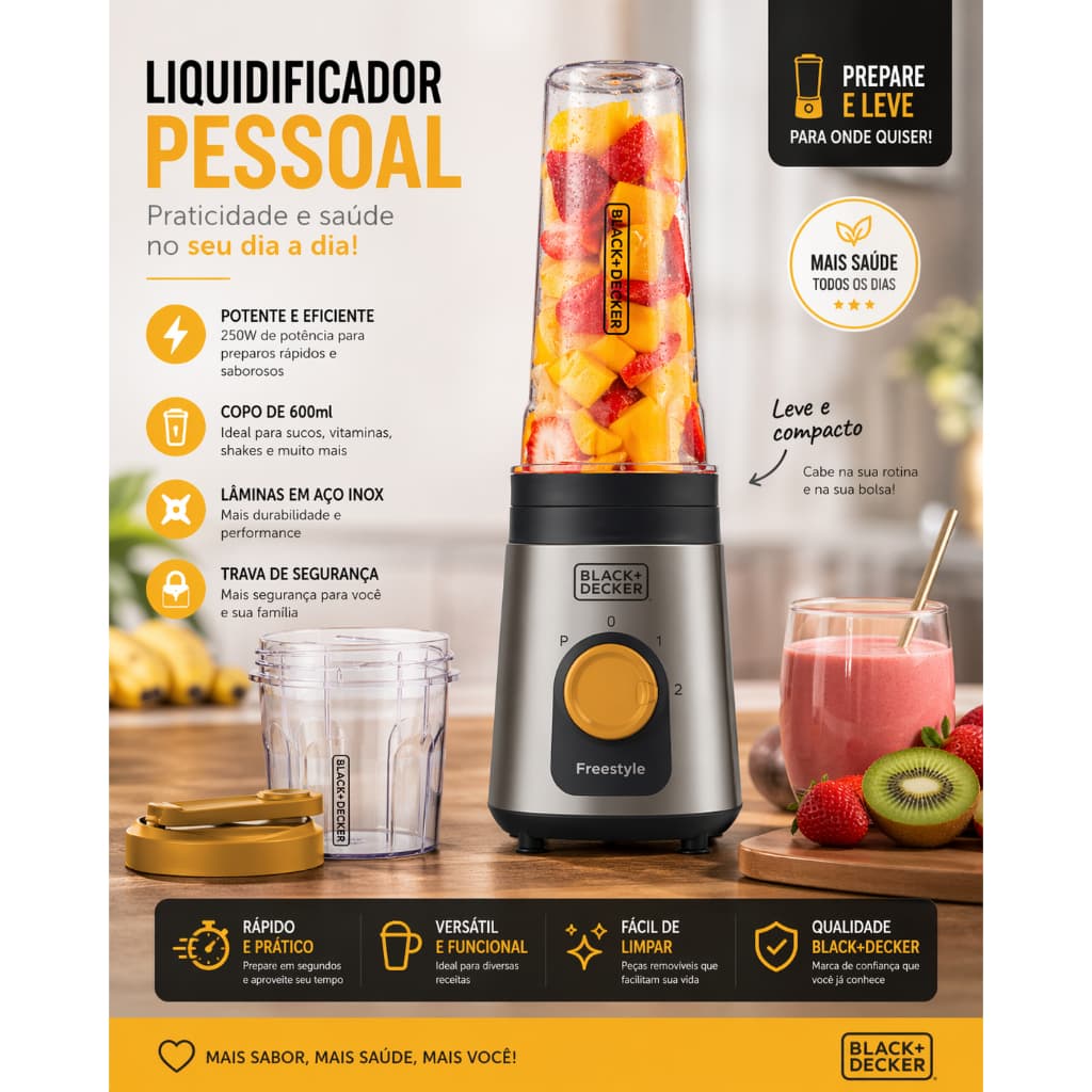 Liquidificador Blender Portatil Lp320 Mixer 127V
