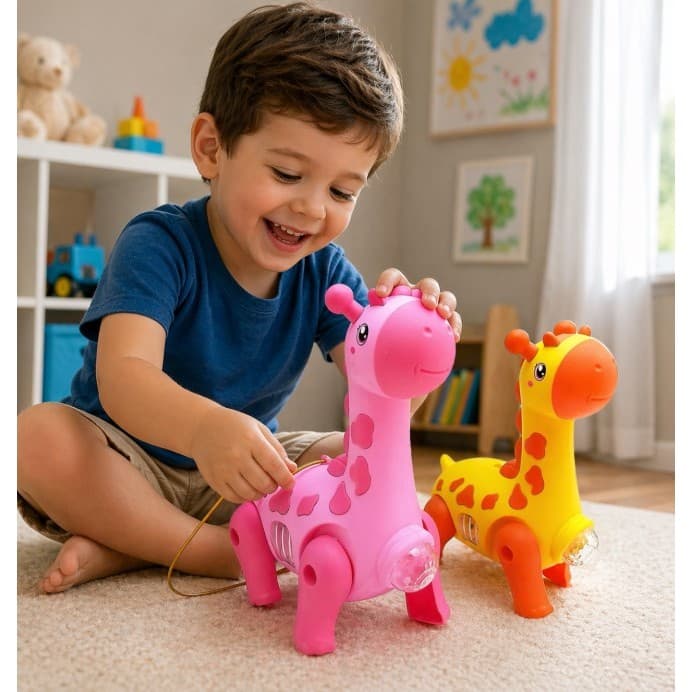 Brinquedo Girafa Elétrico Infantil Com Som Luz E Movimento Brinquedo Animal - Envio Imediato