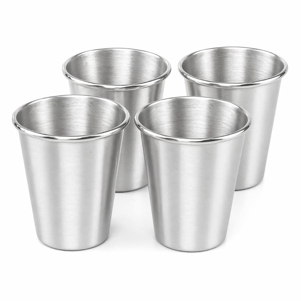 Kit 4 un Copo de Alumínio Resistente 300ml Reforçado Durável Reutilizável Água Suco Cerveja Chopp