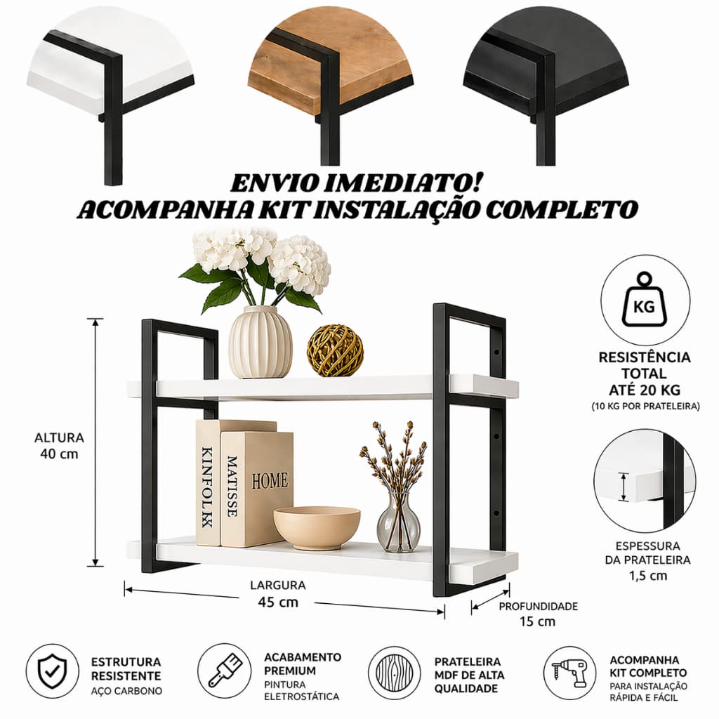 Kit Prateleira Industrial Multiuso Nicho