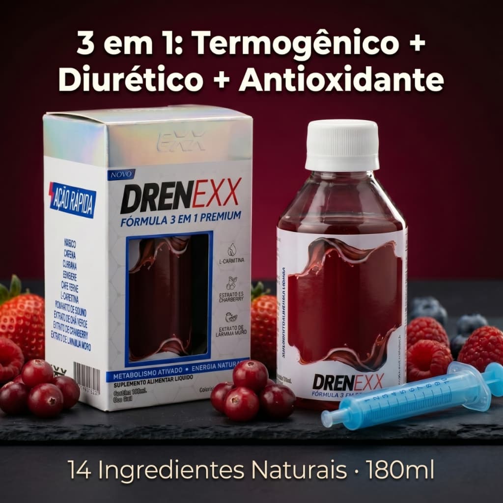 Drenexx Diurético 3 em 1 -  Reduz Medidas - Ação Imediata - Ingredientes Naturais