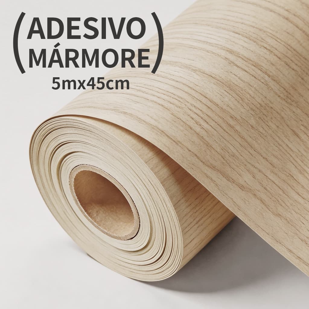Papel Adesivo Madeira 5 Metros x 45cm Realista 3D para Decoração de Ambiente, Envelopamento de Móveis