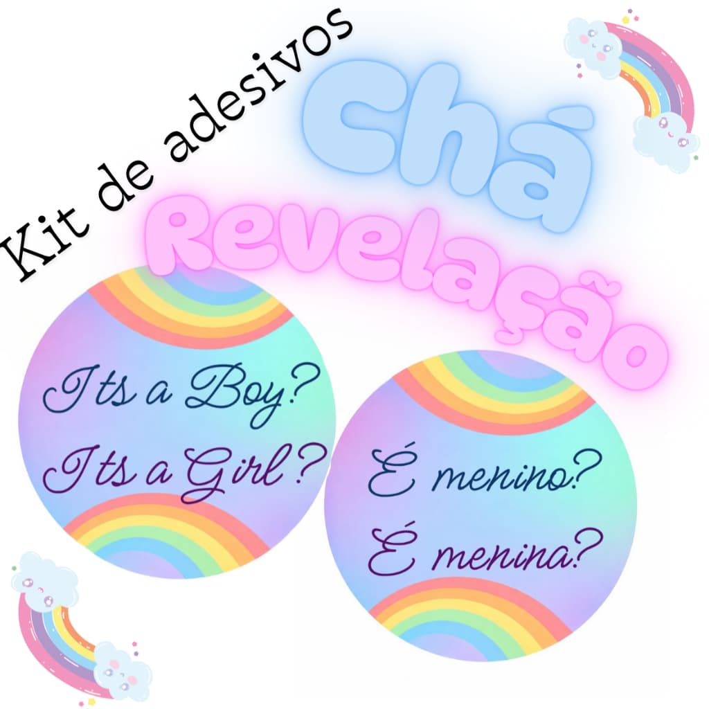 Etiqueta Chá Revelação- Menino ou Menina 5x5 🌈