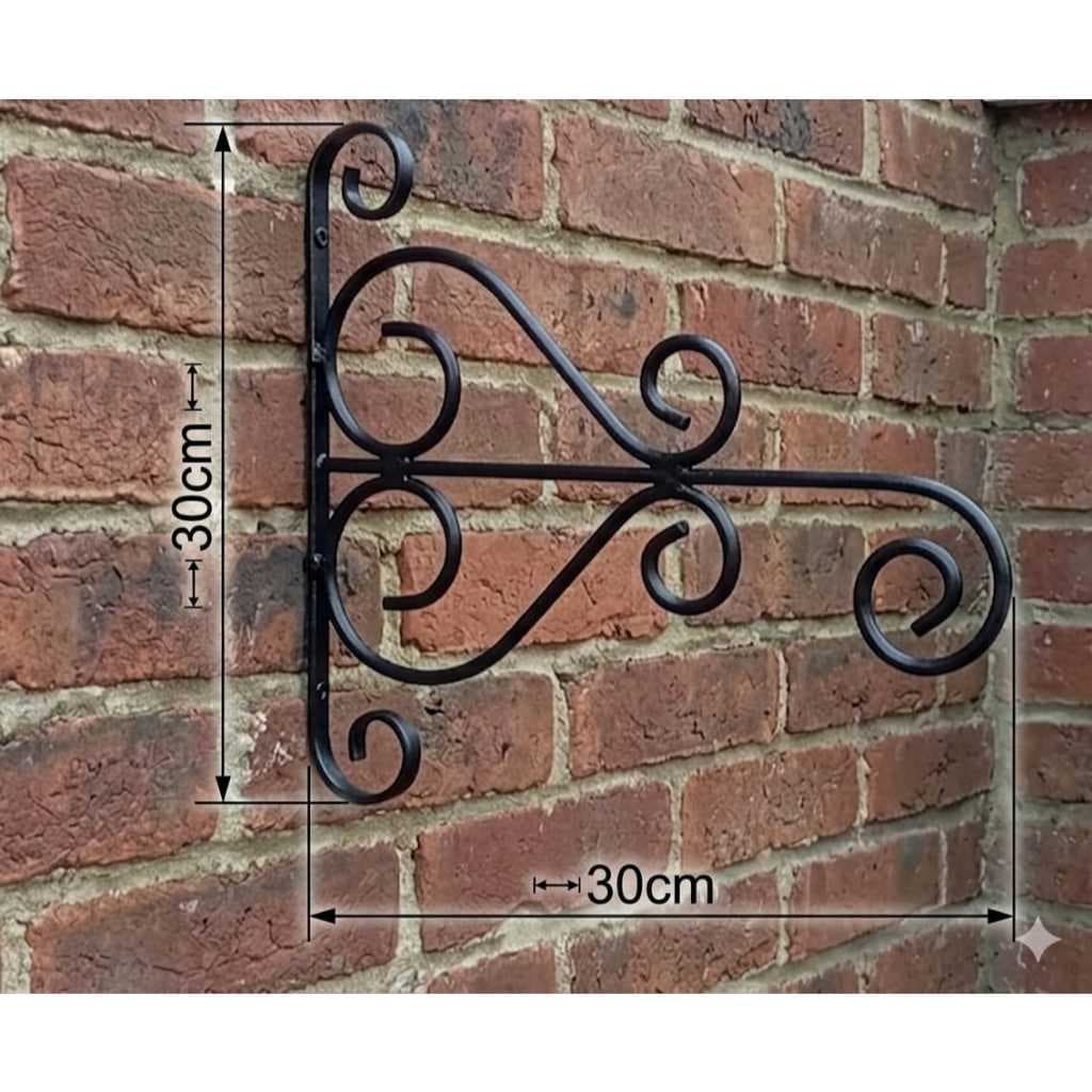Suporte De Planta Para Parede Estilo Rústico Arabesco Provençal Ferro Decoração Varanda