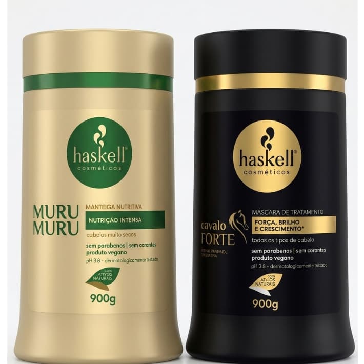 Kit Haskell Máscara 900g - Cavalo forte, Mandioca, Muru Muru- Escolha seu kit