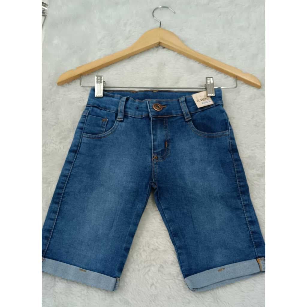 BERMUDA JEANS MENINO INFANTIL 4/8 COM REGULADOR