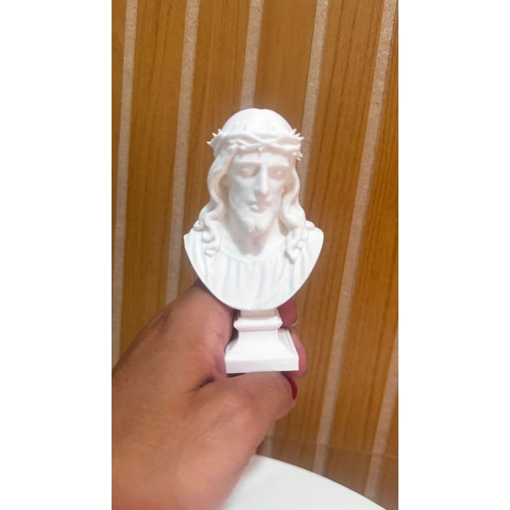 Busto Jesus Cristo Coroa De Espinhos Branca