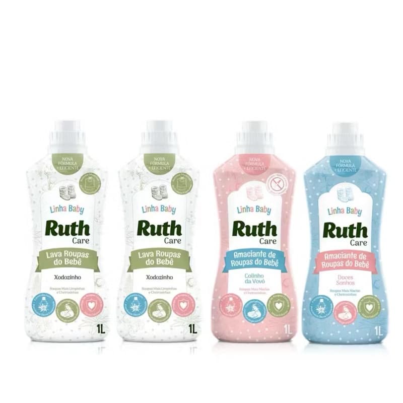 Kit Lava Roupas Ruth baby care + Amaciante Ruth baby care