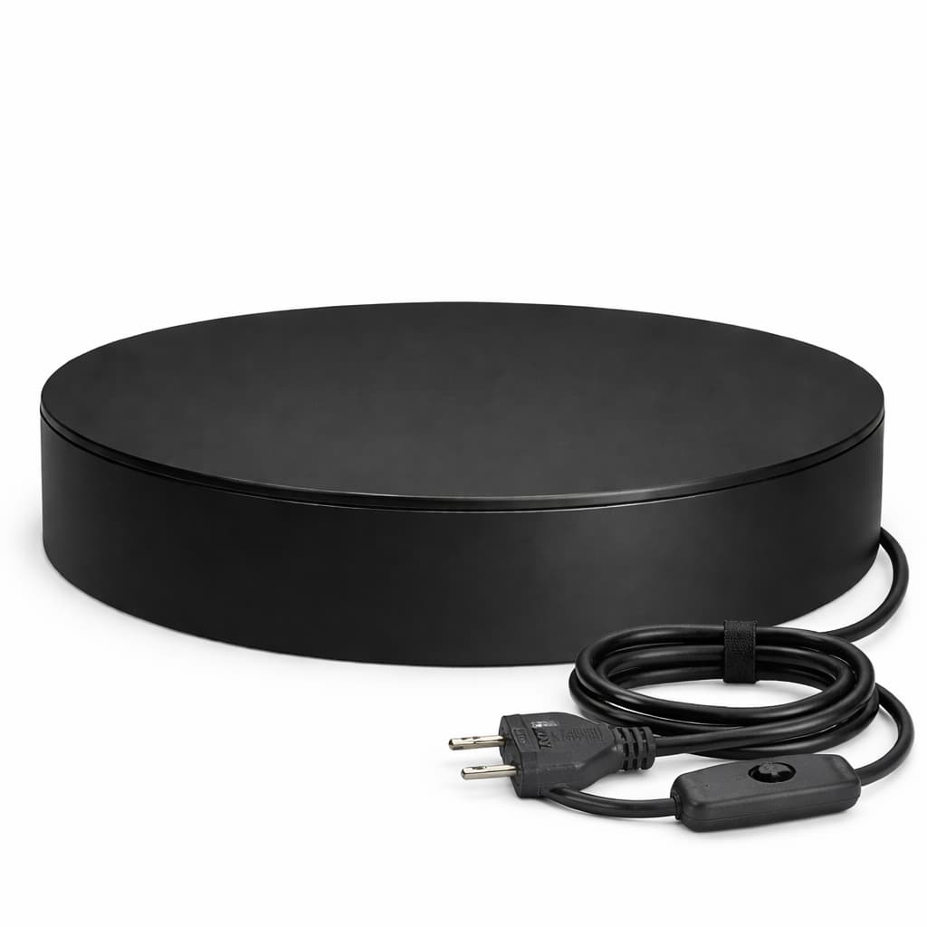 Expositor Giratório Elétrico Base Vitrine Produtos Bolo Confeitaria Bailarina Suporta Até 5kg