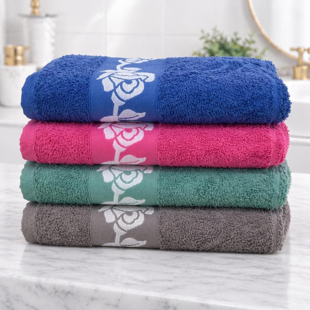 Kit 4 Toalha De Banho Premium Bouquet Ele e Ela Macia Alta Qualidade Luxo
