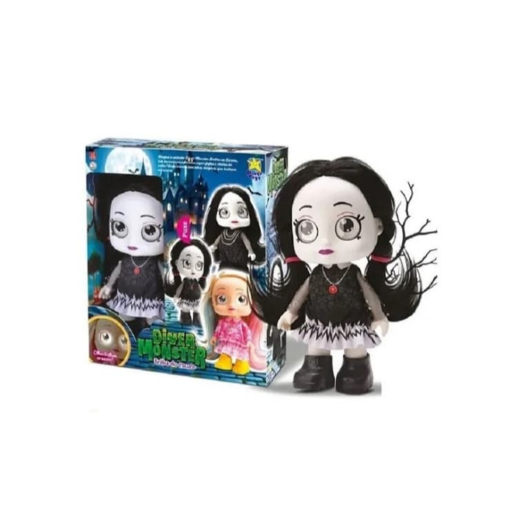 Boneca Diver Monster Olhos Brilha no Escuro Trança Divertoys