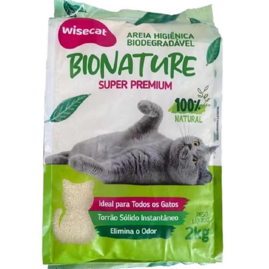 Areia Higiênica para gato de mandioca 2kg - 4kg - 6kg Wisecat biodegradável areia de gato sustentável envio rápido!