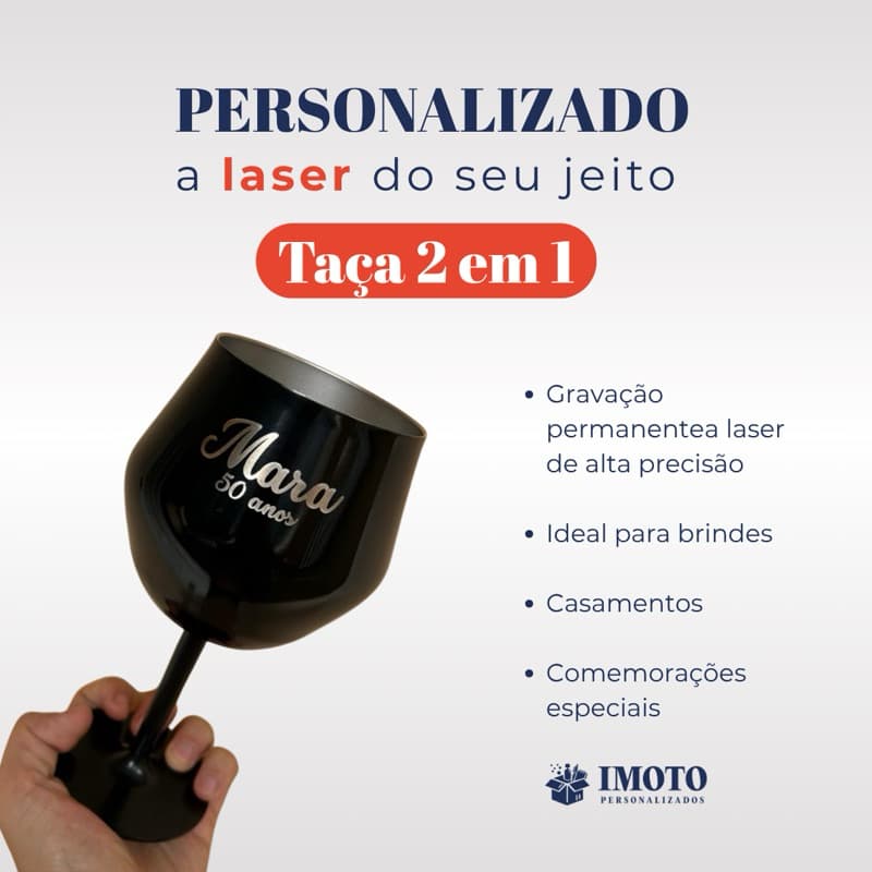 Taça Copo Térmico Personalizado De Aço Inoxidável 2 Em 1 Para Gin Vinho Casamento Aniversário brinde