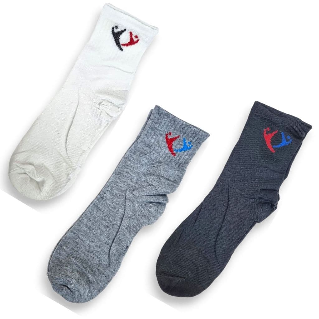 Meia Esportiva Premiun Cano Médio Kit 3 Pares Algodão Macia Antitranspirante Masculina Feminina