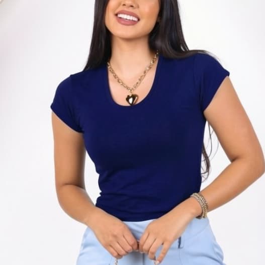 Blusa de Manga Feminina – Baby Look Básica, Barata, Leve e Estilosa | P ao GG | Camisa