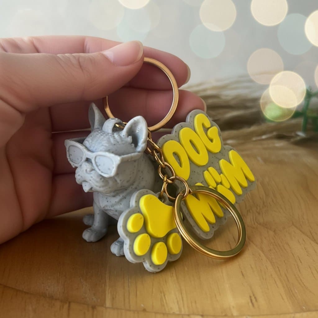 Chaveiro Mãe de Pet Dog Mom Cão Dia das Mães Pingente Cachorro Patinha Delicado Pet Shop Brindes Lembrancinhas Bag Charm