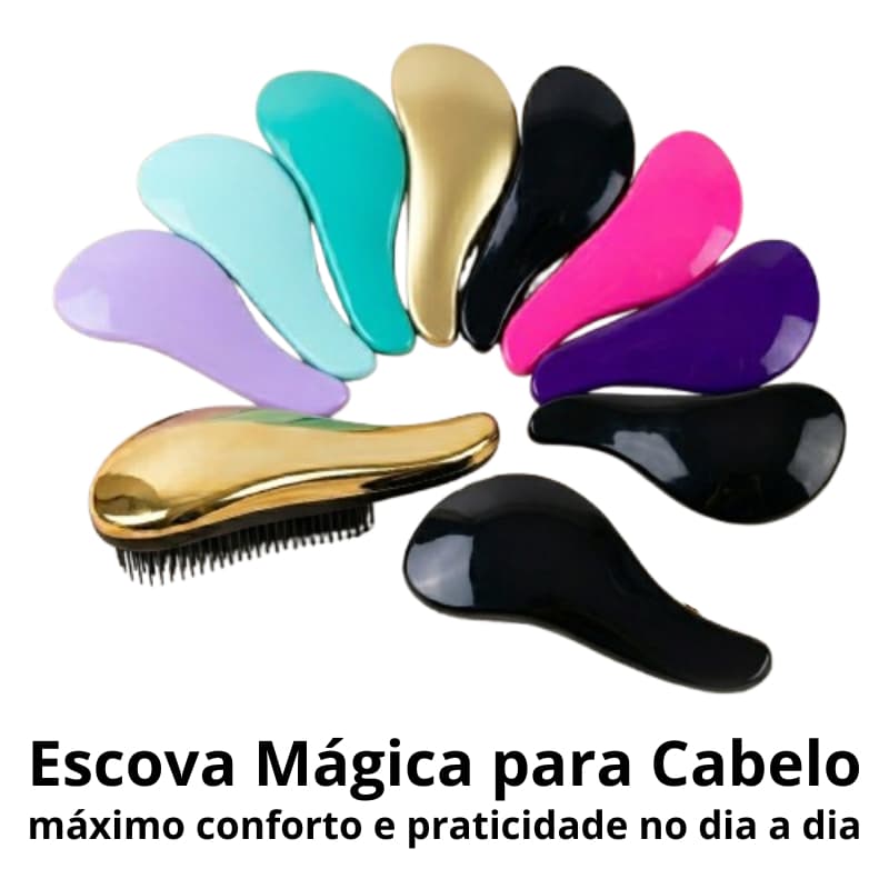 Escova Mágica Desembaraçadora com Cabo Escova Mágica Pentear de cabelo para Desembaraçar Pente para Penteados Banho