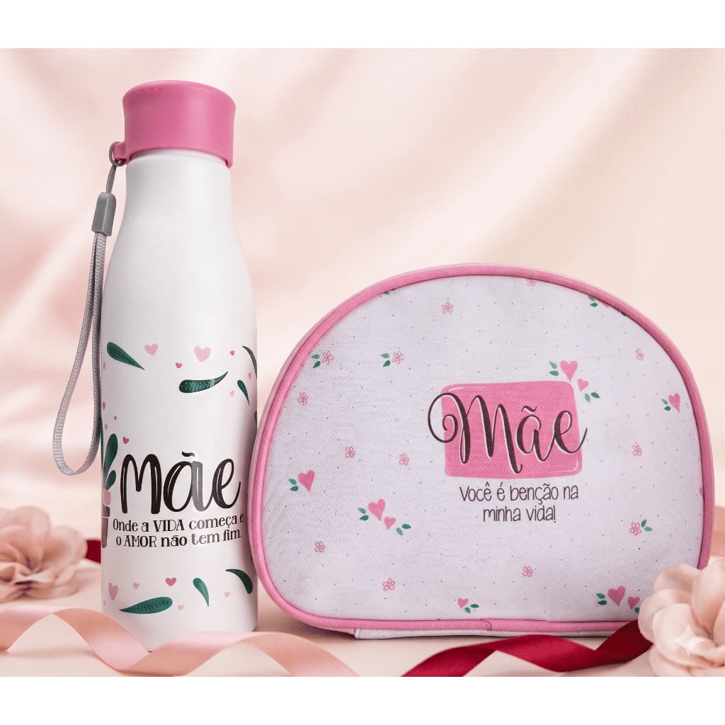 Kit necessaire + garrafa dia das mães - Presente dia das Mães