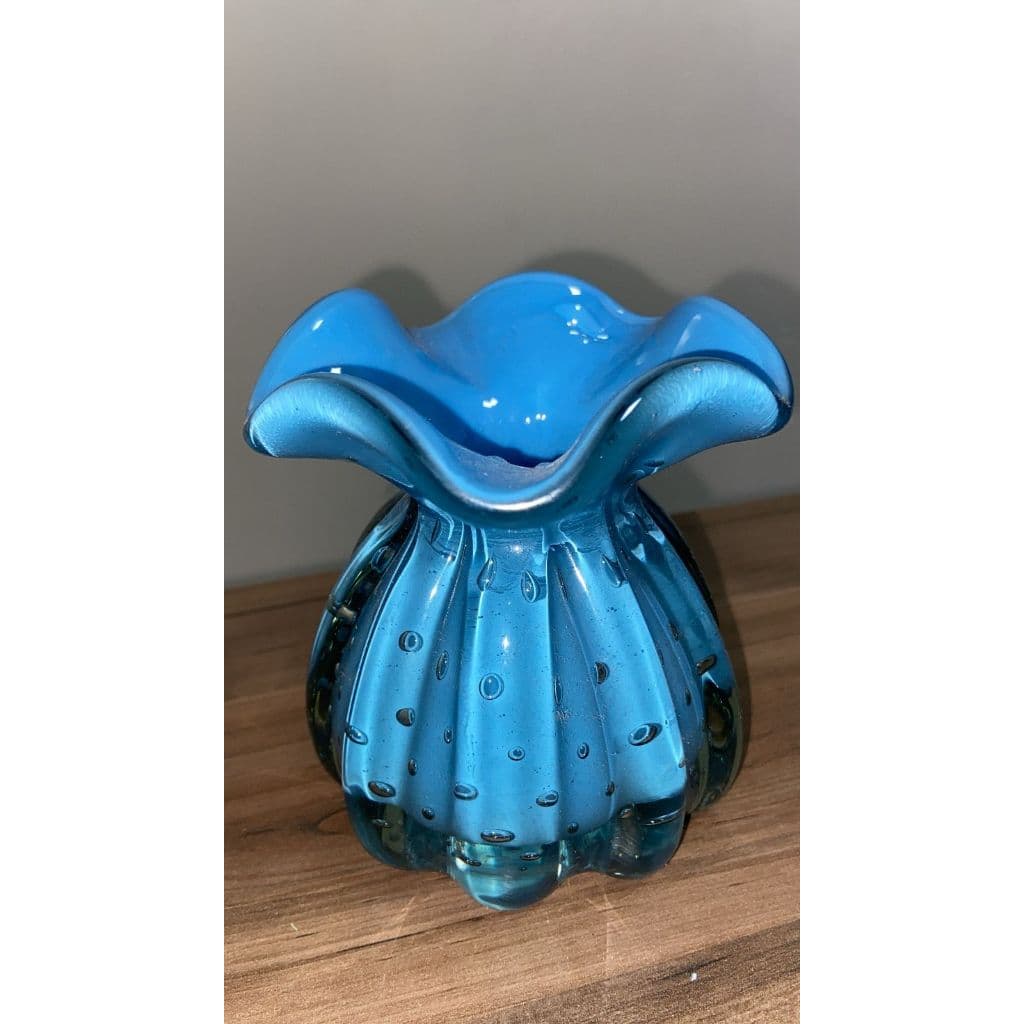Vaso Trouxinha de Murano Azul Bebe P (10cm) - (vidro reforçado)