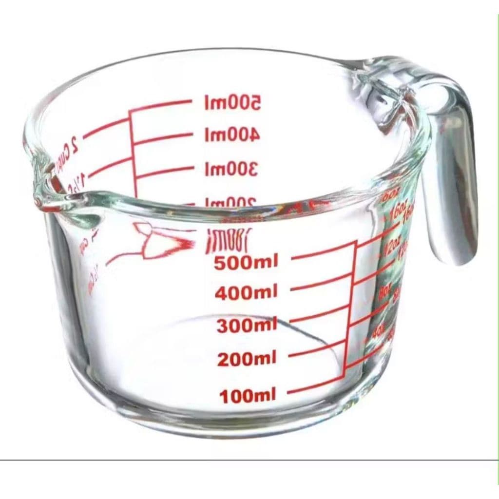 Jarra Medidora Vidro Temperado 500 ml Transparente Com Alça Resistente Vai Ao Microndas Ideal Para Receitas