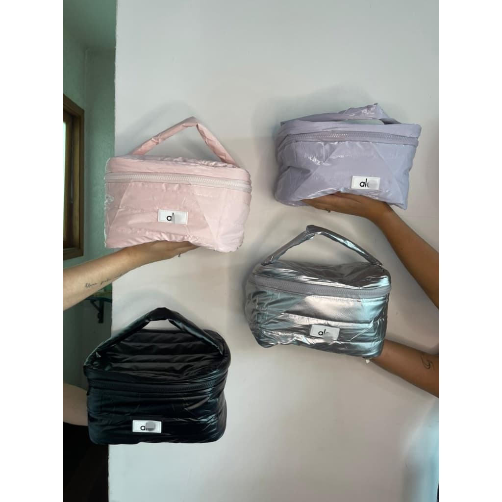 BOLSA DE MAO NECESSAIRE FEMININA PUFFER GRANDE MAQUIAGEM ACADEMIA VIAGEM ORGANIZADORA