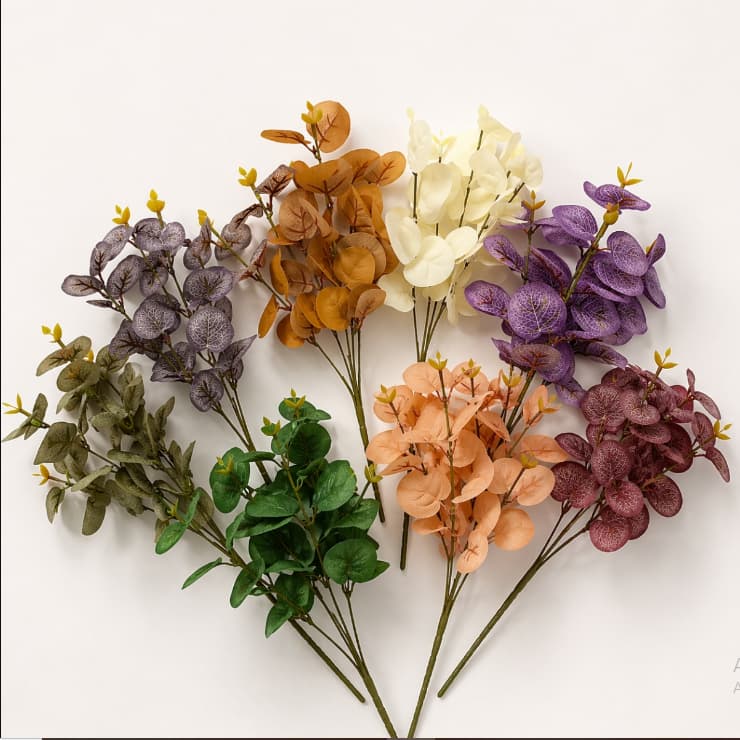 Buquê de Folhas de Eucalipto 40cm 8 Cores