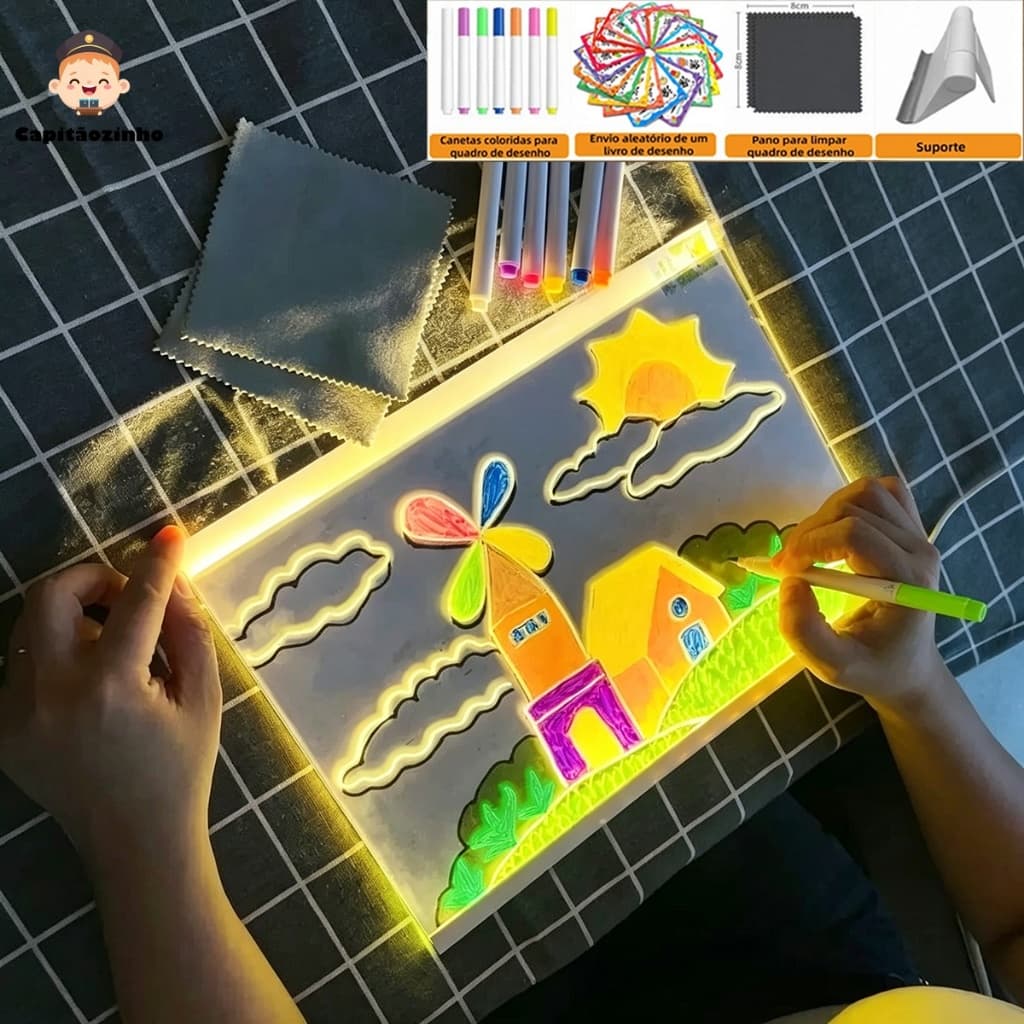 3D Led Lamp Writing Board Drawing Notepads Acrylic Notes Write Erase