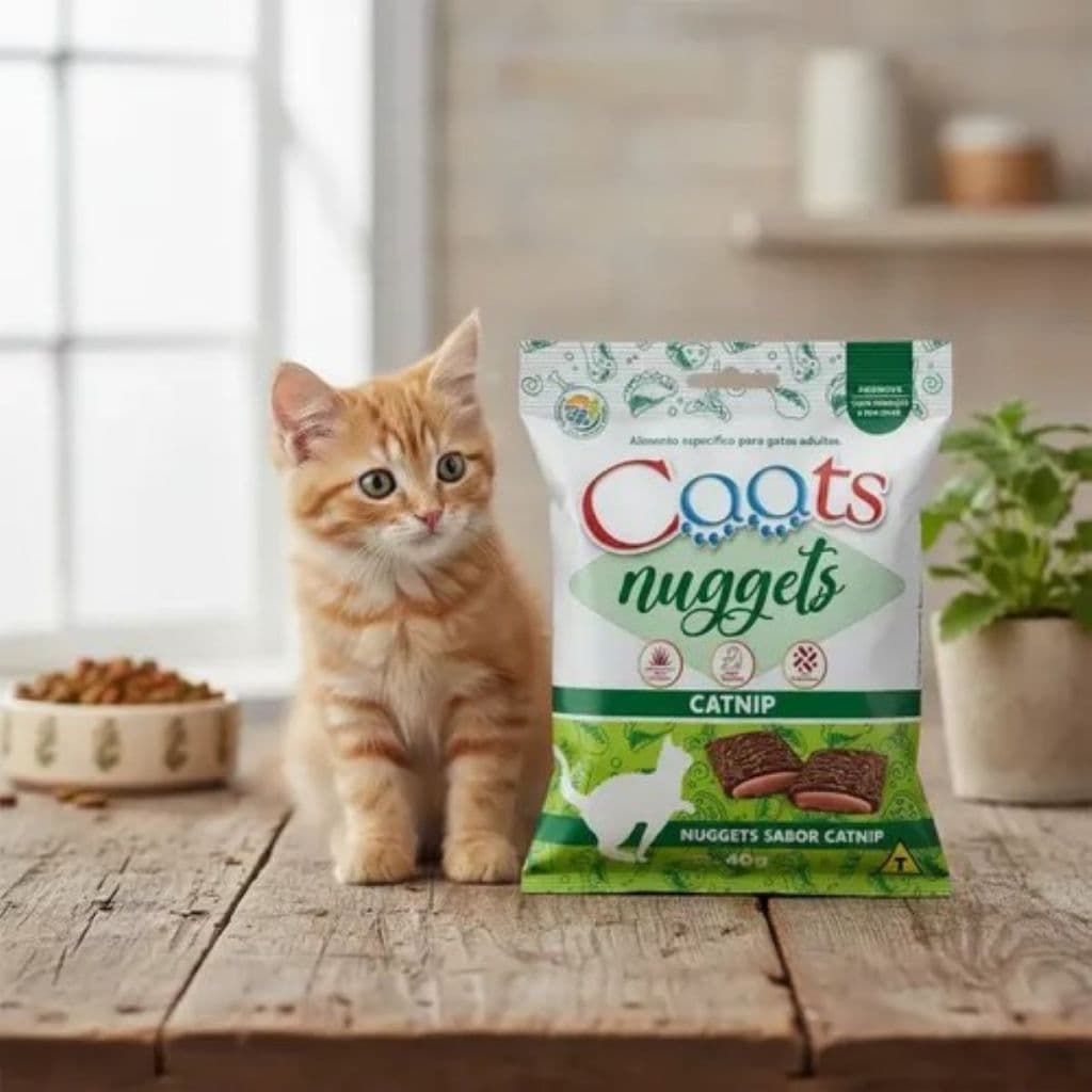 KIT COM 03 PETISCO CATNIP NUGGETS  40gr - CAATS- IDEAL PARA SEU GATO.