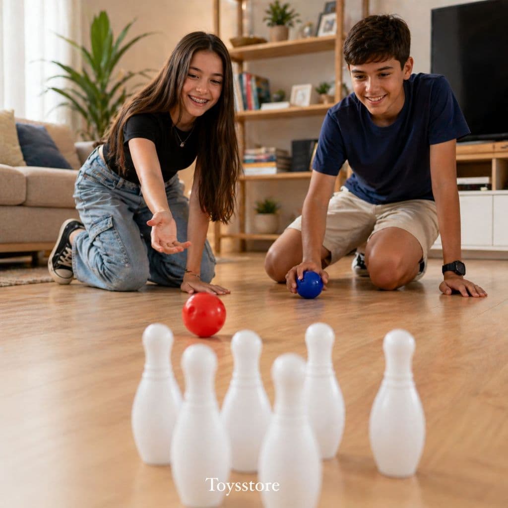 Kit Mini boliche Brinquedo Infantil 6 Pinos e 2 Bolas Para Criança/Adultos boliche branco