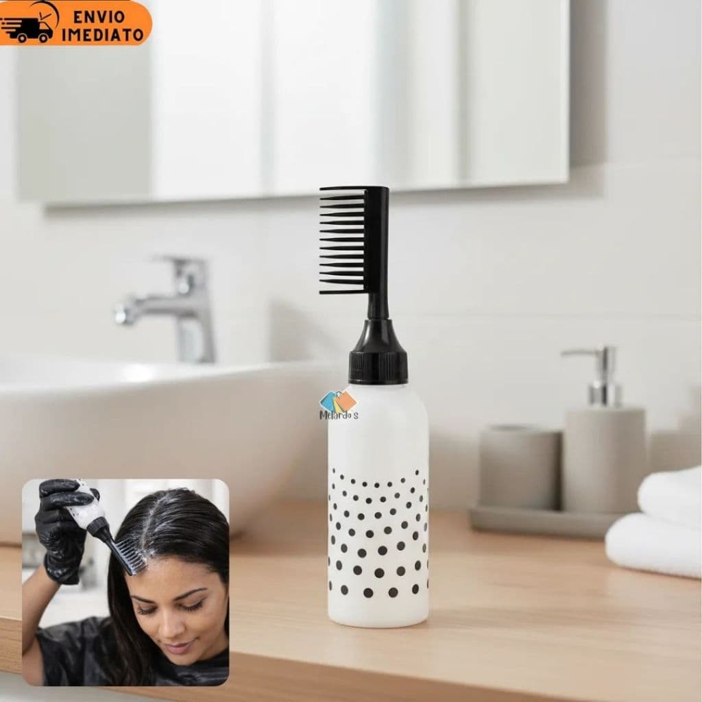 Aplicador de Tinta para Cabelo com Pente Frasco Aplicador de Tintura Capilar