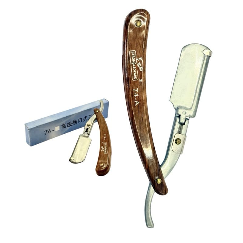 Navalhete Profissional Madeira Barbeiro | Porta Lâmina Barbear Clássico Navalha Retrô Barba Acabamento Preciso