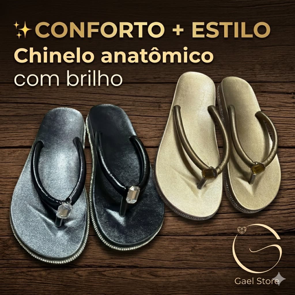 Chinelo Feminino Confortável Anatômico com Strass – Antiderrapante Macio Dia a Dia Elegante
