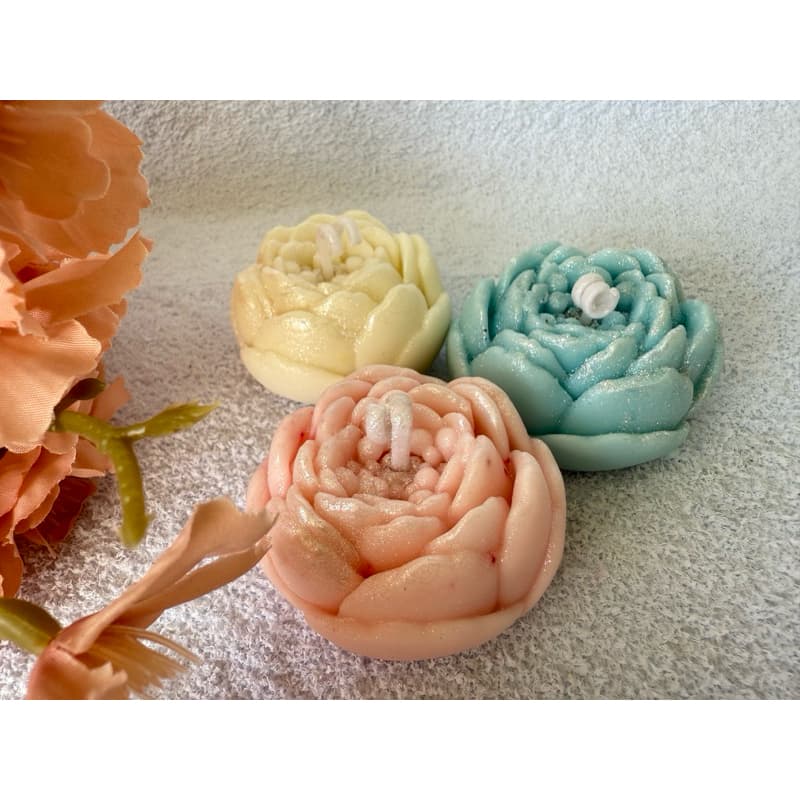 Velas aromáticas flor - kit com 03 unidades