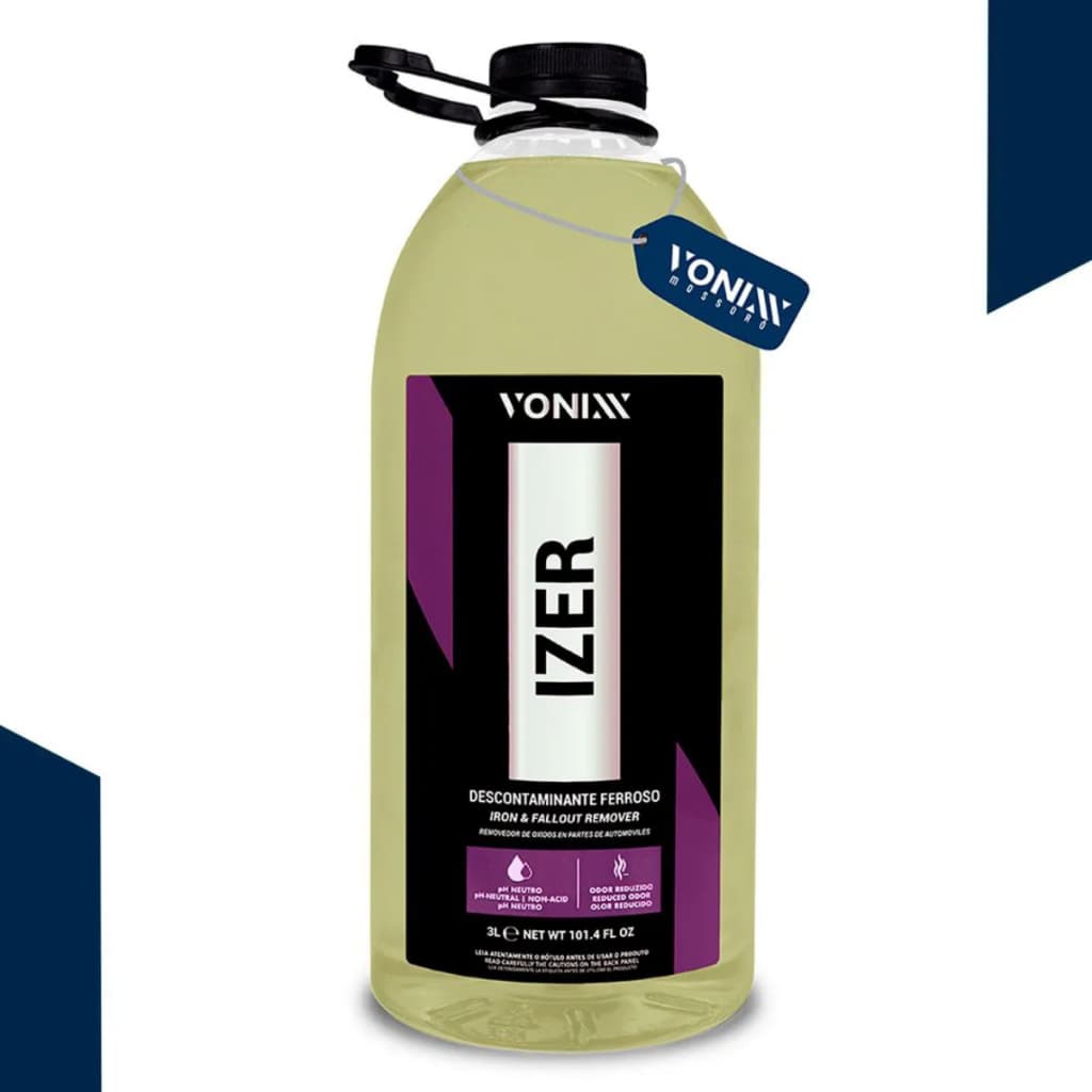 IZER VONIXX DESCONTAMINANTE FERROSO 500ML 1.5L 3L REMOVE FERRO LIMPEZA RODAS PINTURA SEGURA