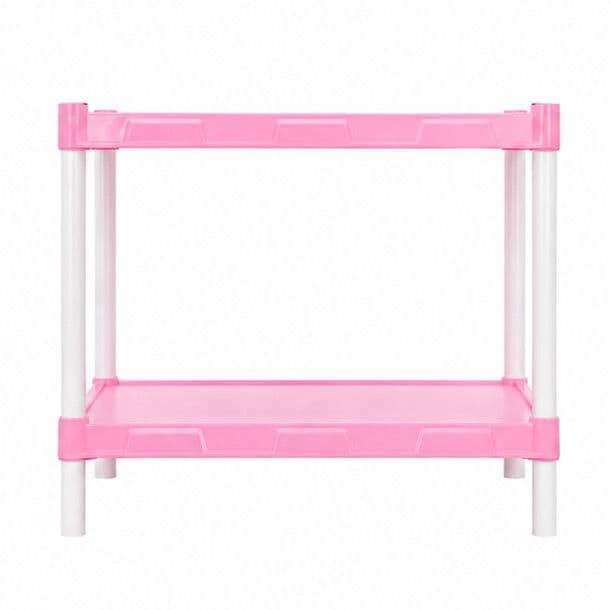 Estante modular Flexa 2 prateleiras Rosa Bebê