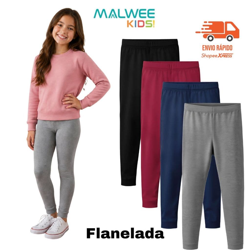 Legging Infantil Flanelada Malwee Kids Peluciada Inverno Quentinha Não Transparente