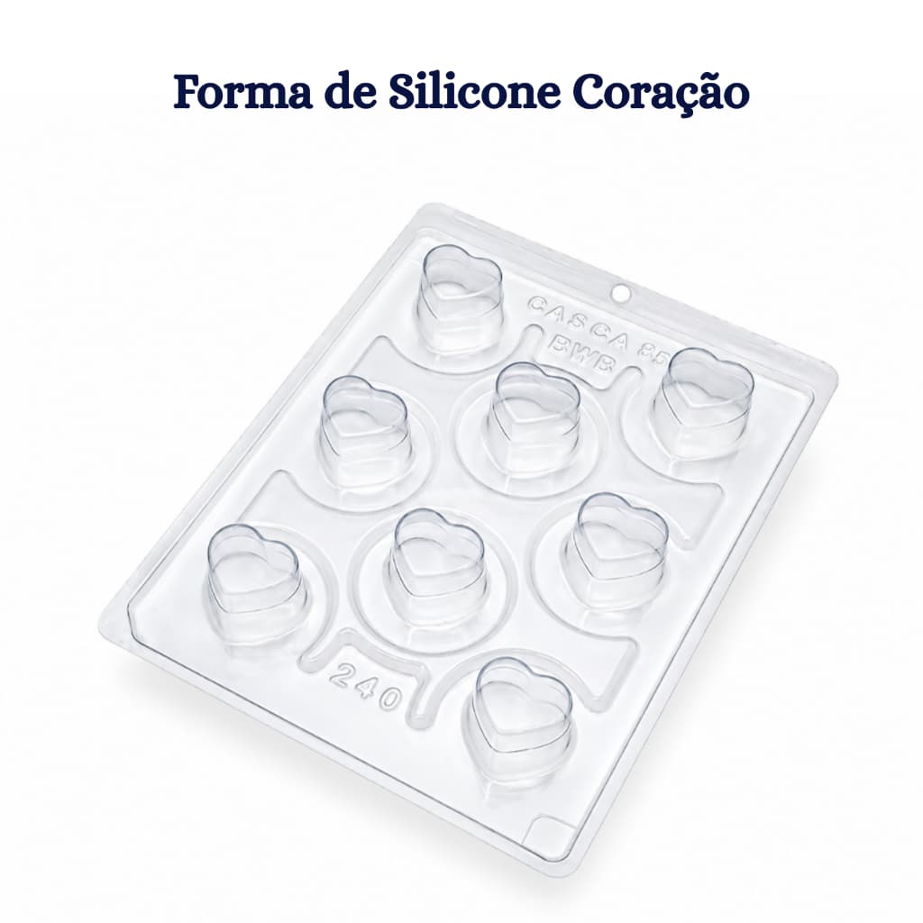 Forma Buffet Coração 9g BWB 240 Acetato com Silicone 3 Partes Chocolate Confeitaria Profissional