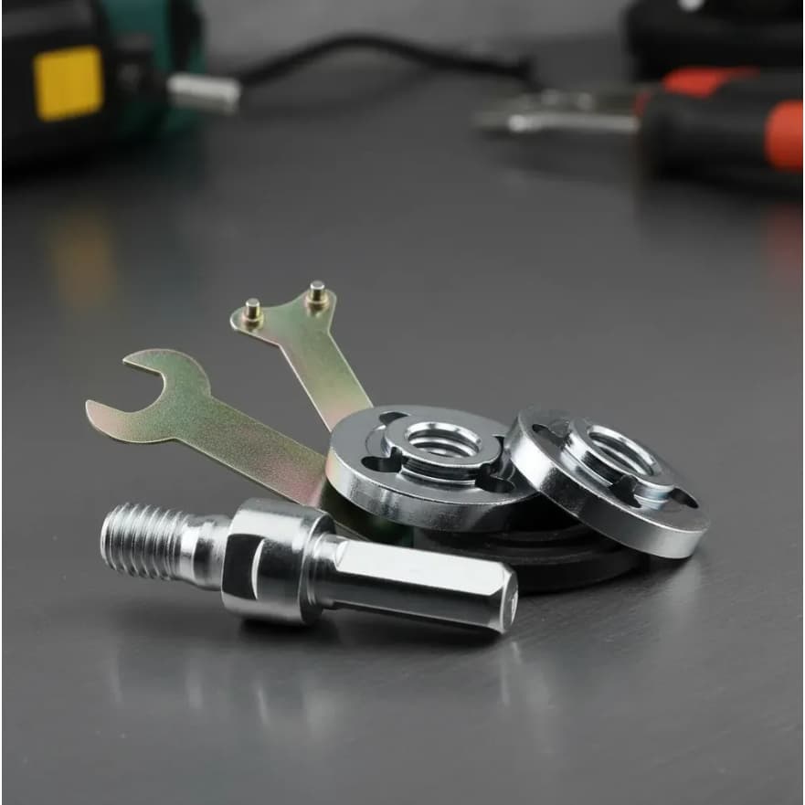 Haste Eixo Suporte Adaptador Universal Disco De Corte Com Chave de Aperto Rebolo Lixa para Furadeira