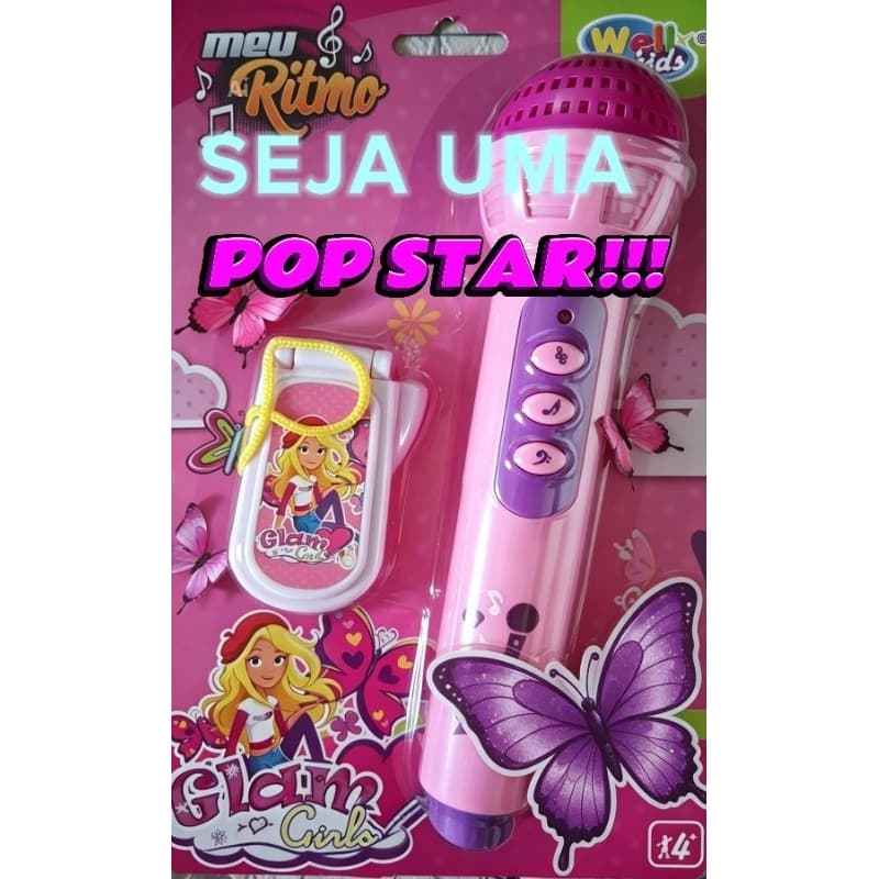 MICROFONE INFANTIL MUSICAL COM CELULAR