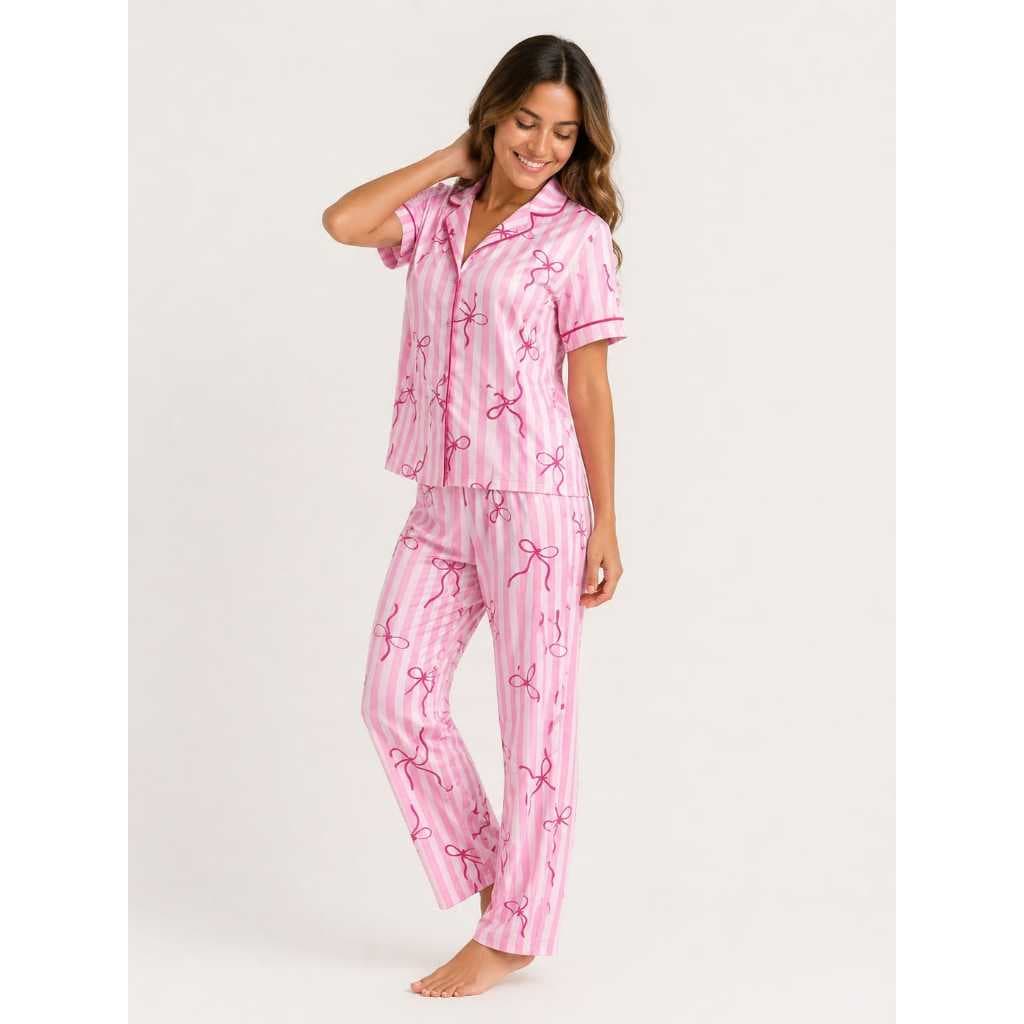 Pijama Feminino Suede Premium  Gola Americana Manga curta com calça botões amamentação  Toque Macio Conjunto Inverno