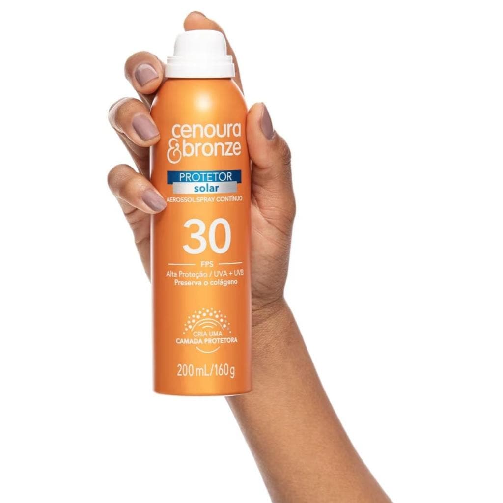 Cenoura e Bronze Protetor Solar FPS 30 Aerossol 200ml - Bronzeado Uniforme e Protegido