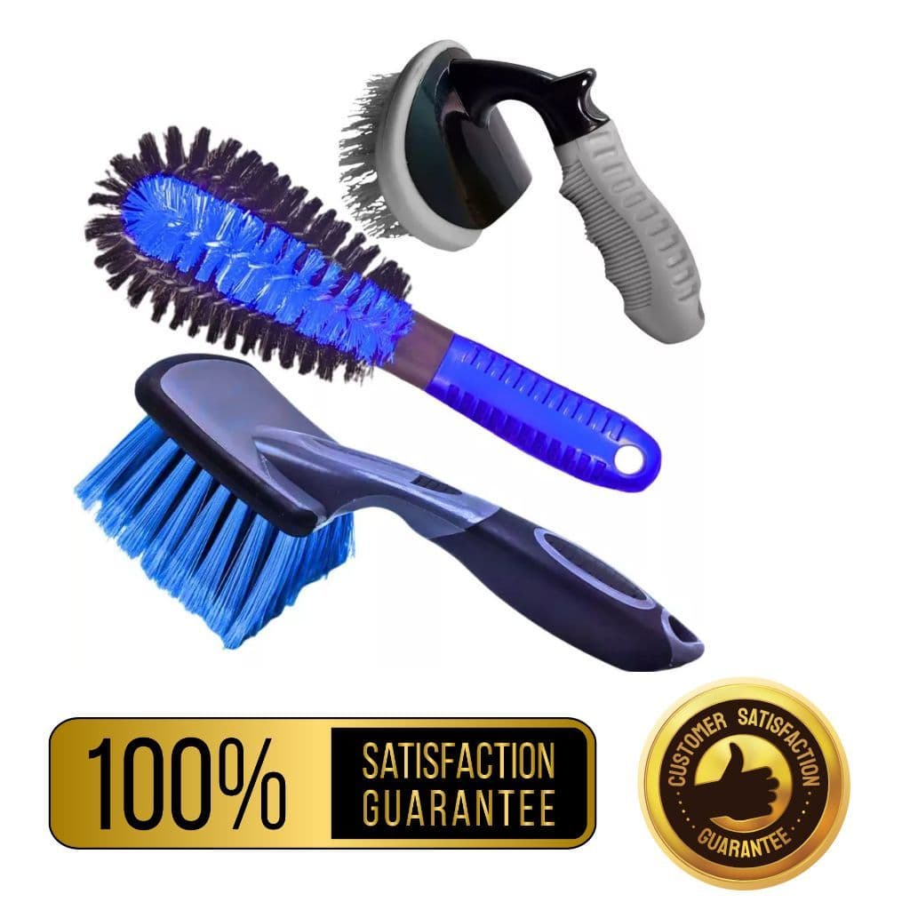 KIT 3 ESCOVA FURO DE RODA PEPINO ESCOVA CAIXA DE RODA MÉDIA CURTA ESCOVA LIMPEZA DE PNEU AUTOMOTIVA