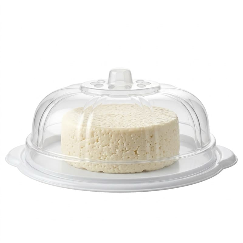 Queijeira de plástico prime com tampa - 20cm / quejera para queijo azul branca ou vermelha - porta queijo com tampa