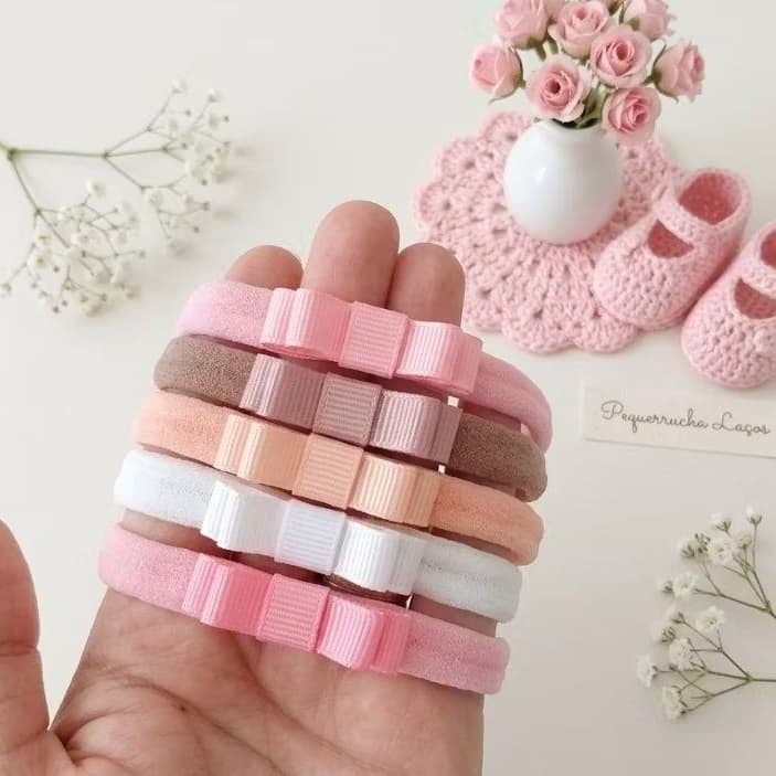 Kit 5  laços para bebê recém nascido mini lacinhos
