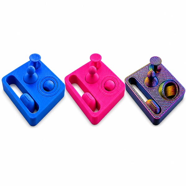 Fidget Sensorial 4 em 1 Tiny – Antiestresse Portátil com Botões, Spinner e Slider | Ideal para Foco e Relaxamento