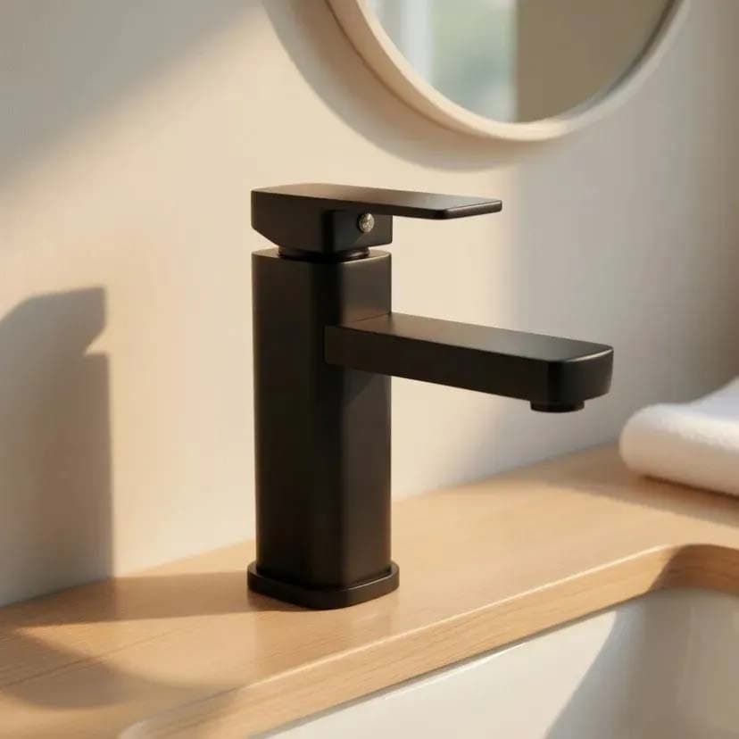 Misturador Monocomando Banheiro Inox Preto Fosco Não enferruja - Água Quente e Fria