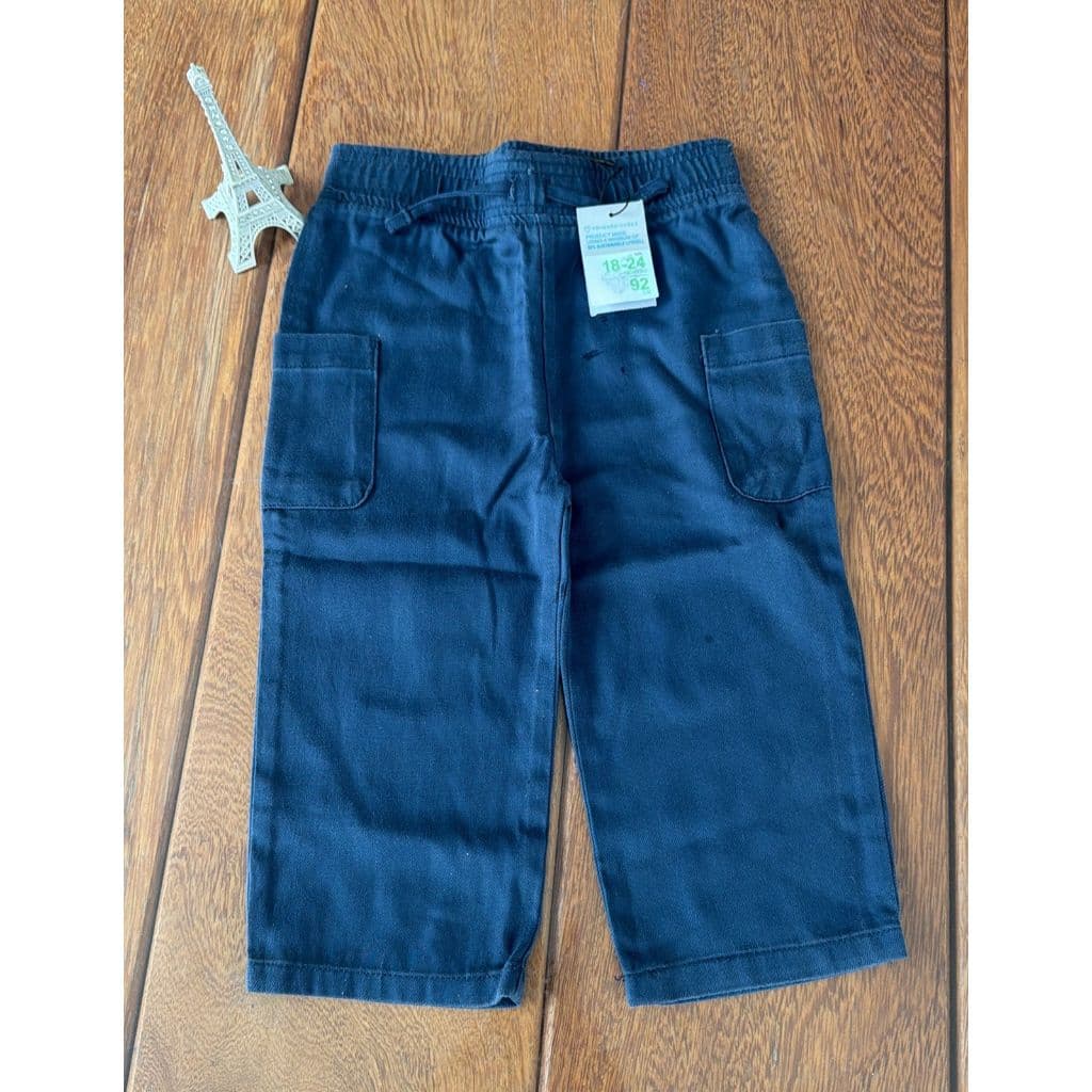 Calça cargo sarja azul marinho Primark menino importado - 18-24 meses