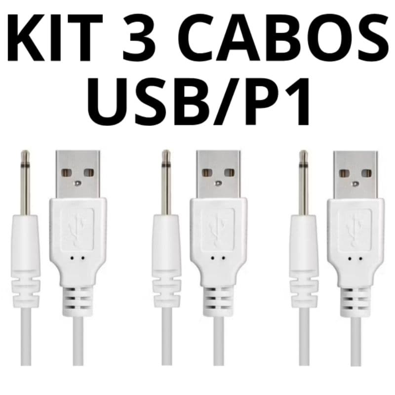 Cabo USB Carregador 3 unidades para Aparelhos diversos e Afins.