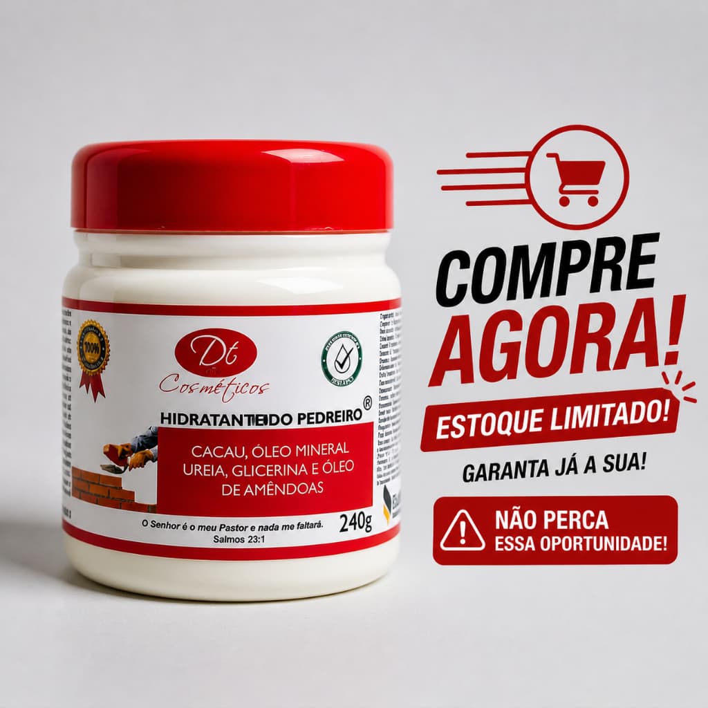 Creme do Pedreiro 240g Hidratante Potente Pele Seca Compre Agora Estoque Limitado